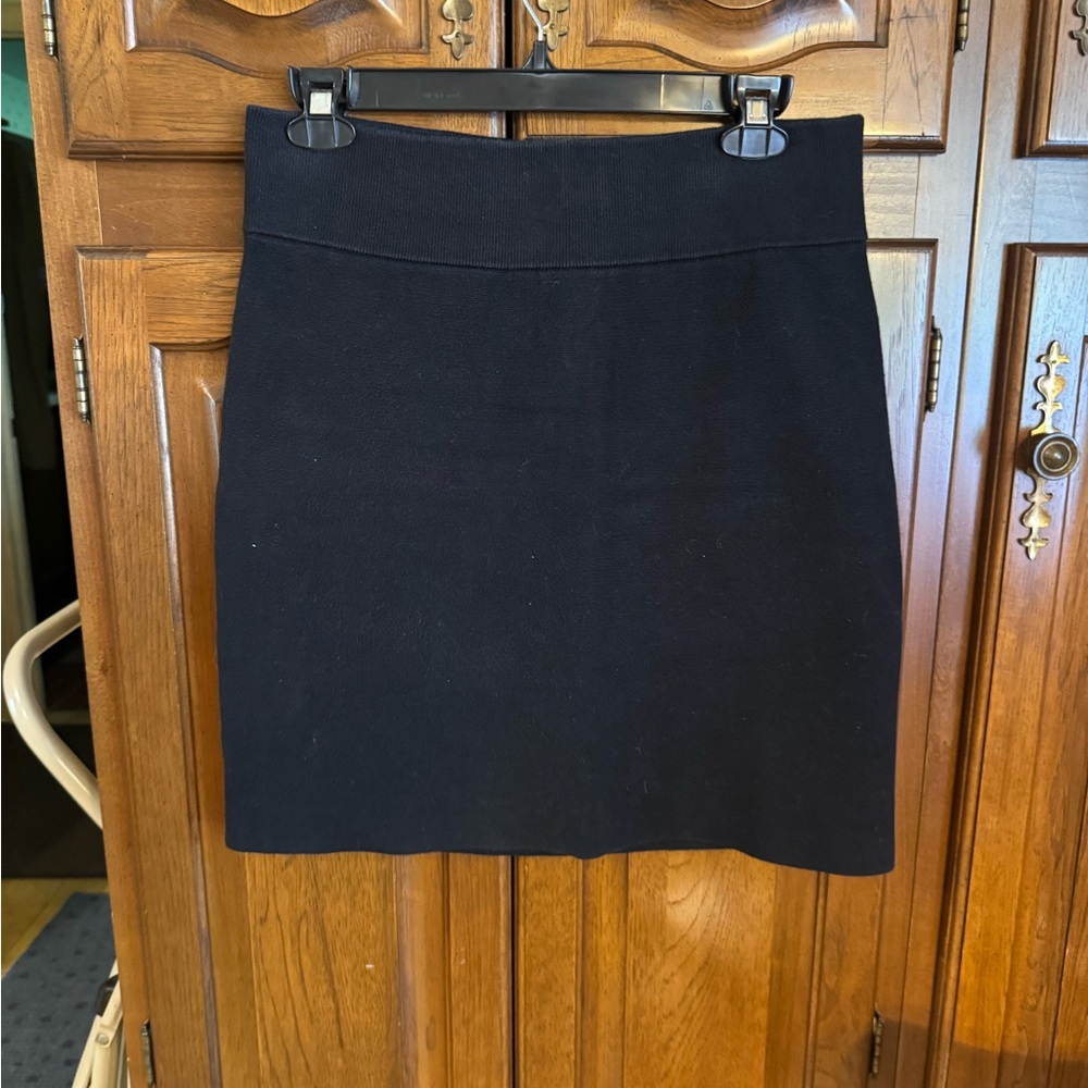 Express Black Knit Pencil Mini Skirt, Size L